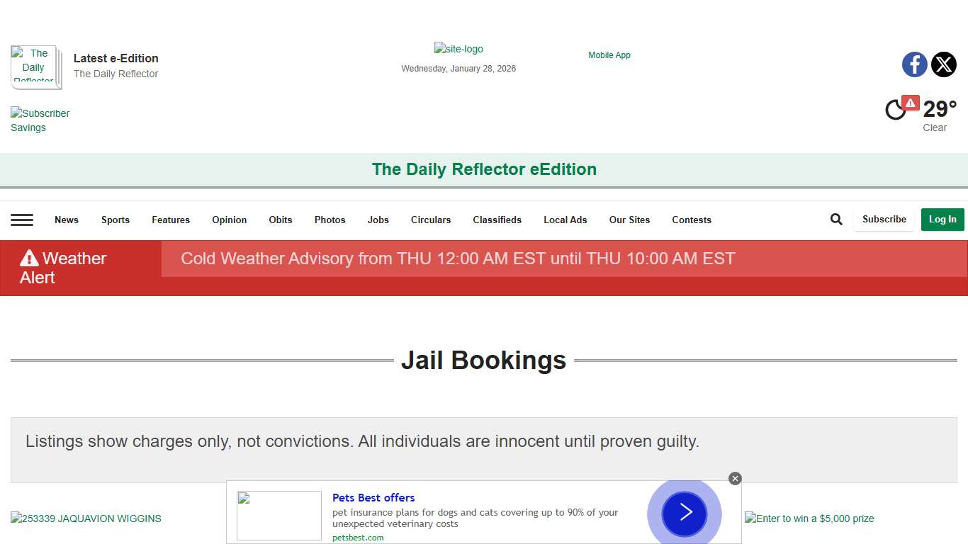 Jail Bookings reflector.com